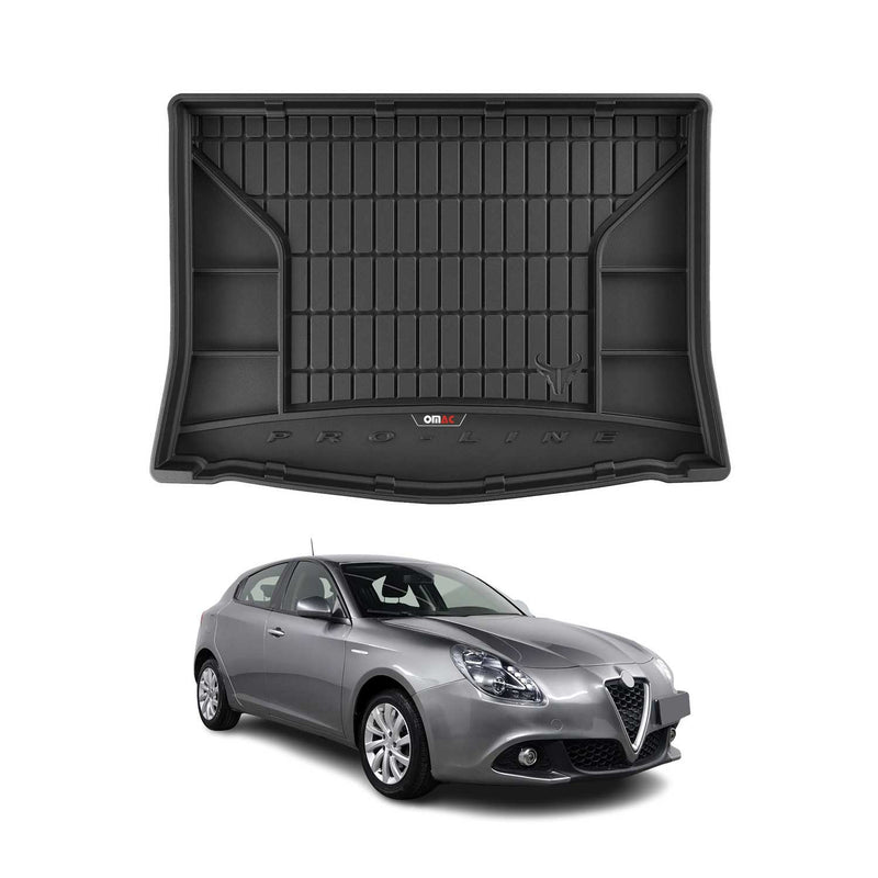 OMAC Tapis de coffre caoutchouc pour Alfa Romeo Giulietta 2010-2020 Noir Premium