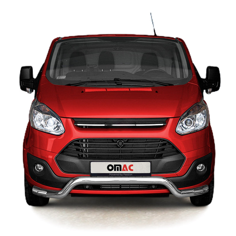 Pare-Buffle Avant Pour Ford Transit Custom 2012-2018 Argent en Acier Inox