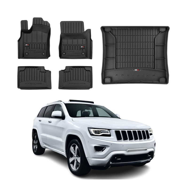 Kit Tapis de sol et coffre pour Jeep Grand Cherokee 2013-2015 Premium TPE Noir