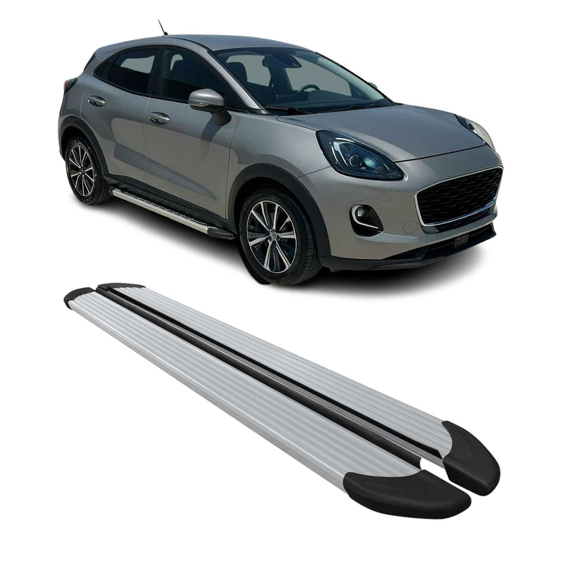 Marchepieds Latéraux pédale pour Ford Puma 2019-2025 Aluminium Argent 2Pcs