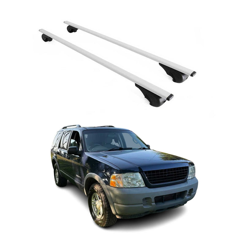 Barres de toit Transversales pour Ford Explorer 2002-2005 Fer Argent