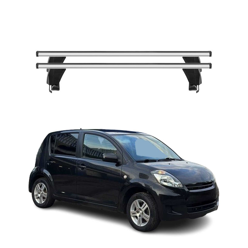 Barres de toit Transversales pour Daihatsu Sirion M300 2004-2011 Alu Gris 2x