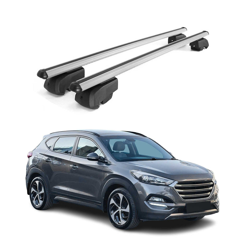 Barres de toit Transversales pour Hyundai Tucson 2015-2020 ABE Alu Gris 2x