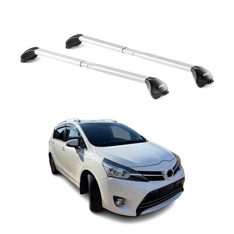 Barres de toit transversales pour Toyota Verso 2009-2017 Gris Argenté 2x ABE