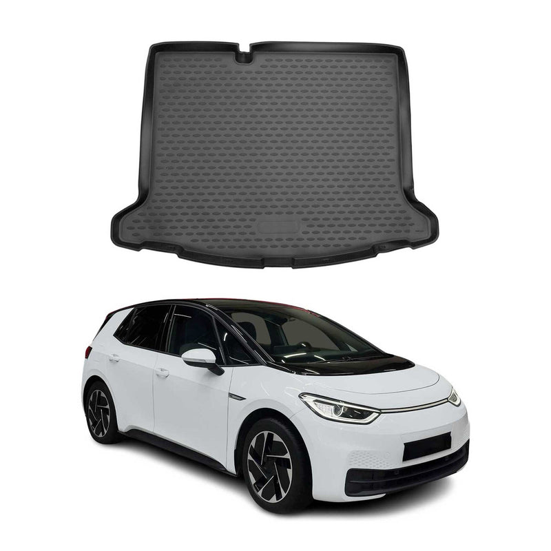 OMAC Tapis de coffre pour Volkswagen ID.3 2019-2024 en caoutchouc Noir