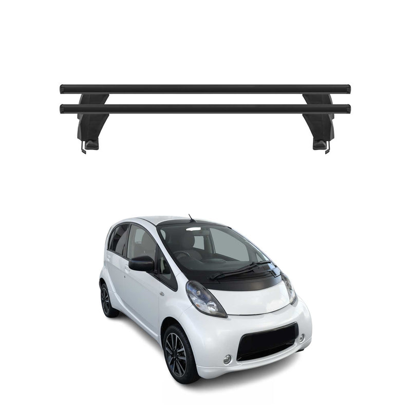 Menabo Barres de toit Transversales pour Citroen C-Zero 2010-2024 Alu Noir ABE