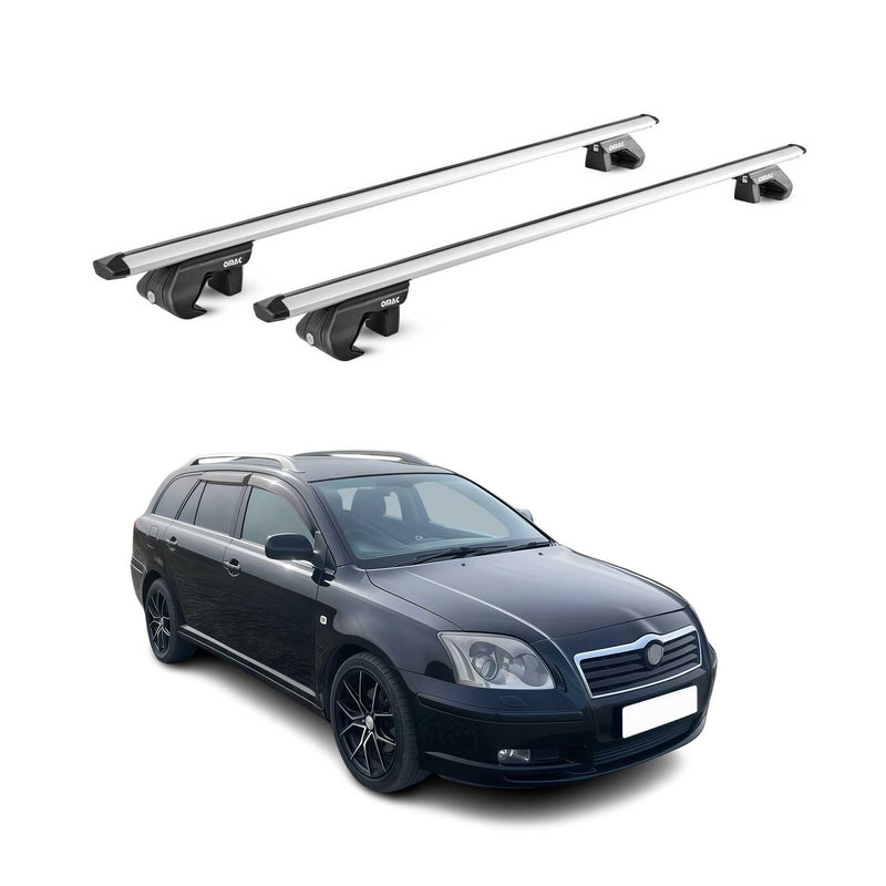 Barres de toit transversales pour Toyota Avensis Verso 2001-2006 Alu Gris 2x ABE