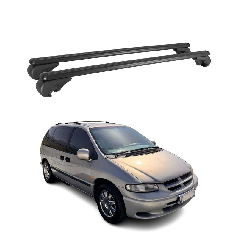 Barres de toit Transversales pour Chrysler Grand Voyager 1995-2001 Alu Noir