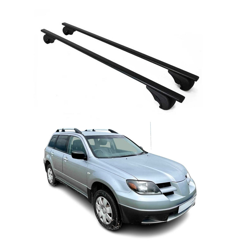 Barres de toit Transversales pour Mitsubishi Outlander 2001-2006 Fer Noir