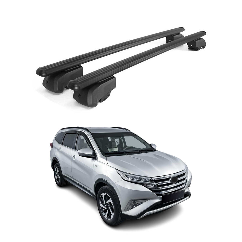 Barres de toit Transversales pour Toyota Rush 2017-2023 Aluminium Noir ABE