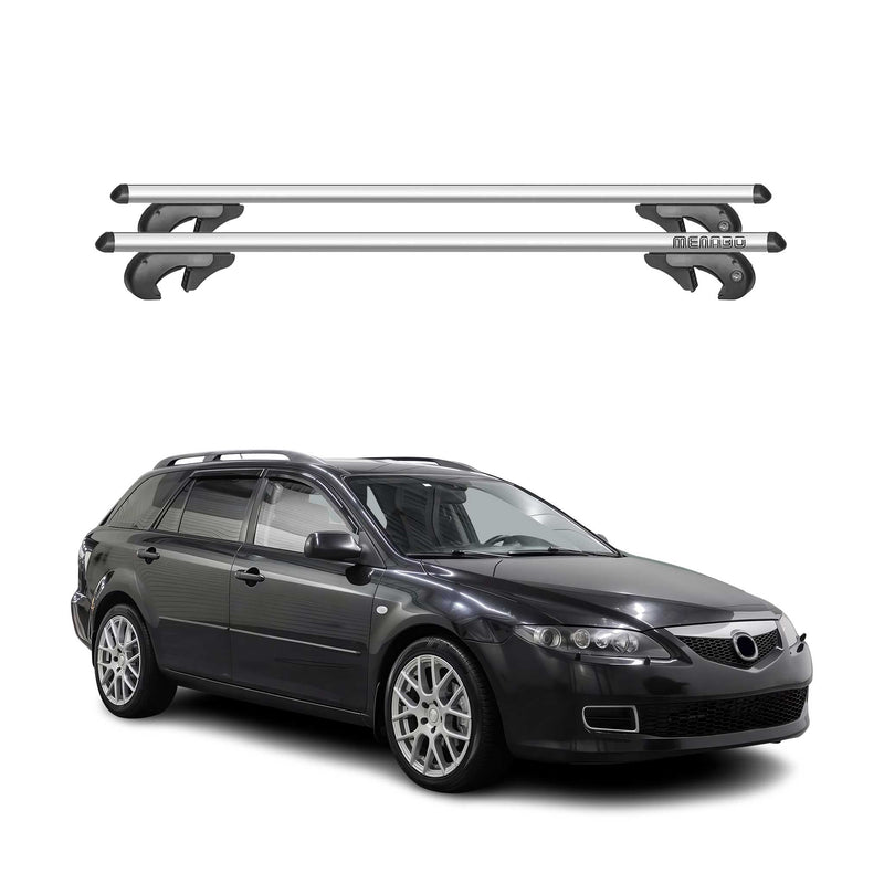 Barres de toit pour Mazda 6 GG Wagon 2002-2008 90kg Aluminium Gris 2tlg