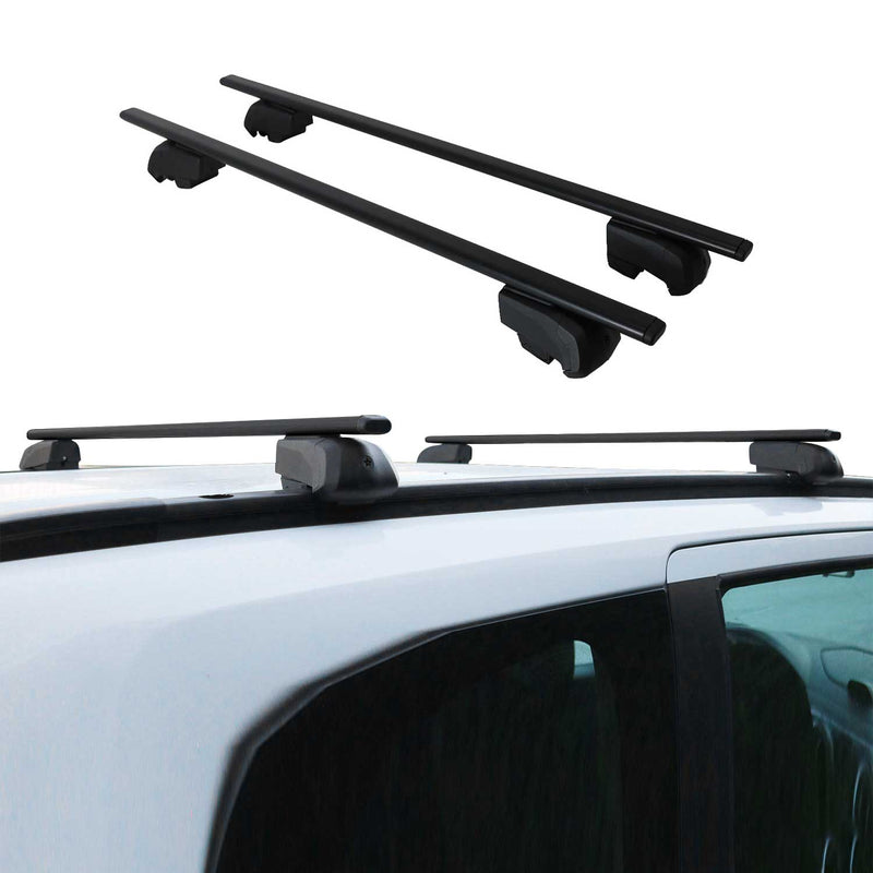 Barres de toit Transversales pour Fiat Tipo Cross 2020-2023 Fer Noir ABE