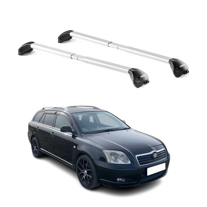 Barres de toit pour Toyota Avensis Verso 2001-2006 Gris Argenté 2 pièces ABE