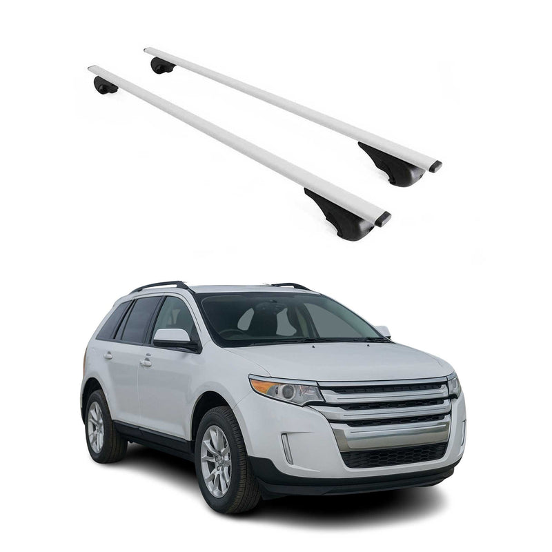 Barres de toit Transversales pour Ford Edge 2007-2014 Fer Argent