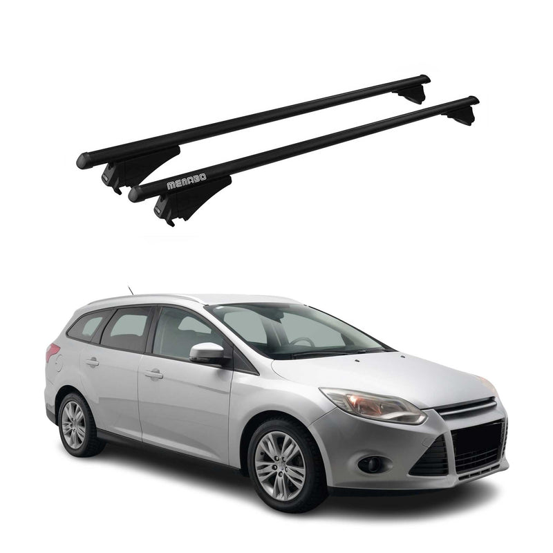 Tiger Barres de toit transversales pour Ford Focus III SW 2011-2018 Noir