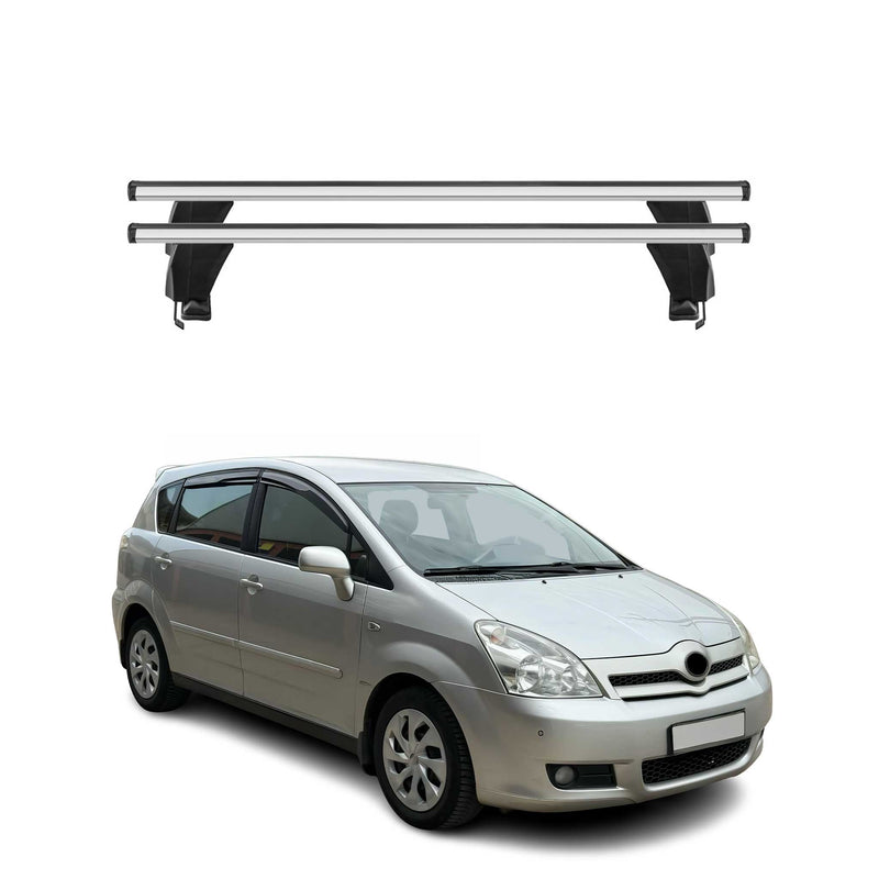 Barres de toit Transversales pour Toyota Corolla Verso 2004-2007 Alu Gris 2x