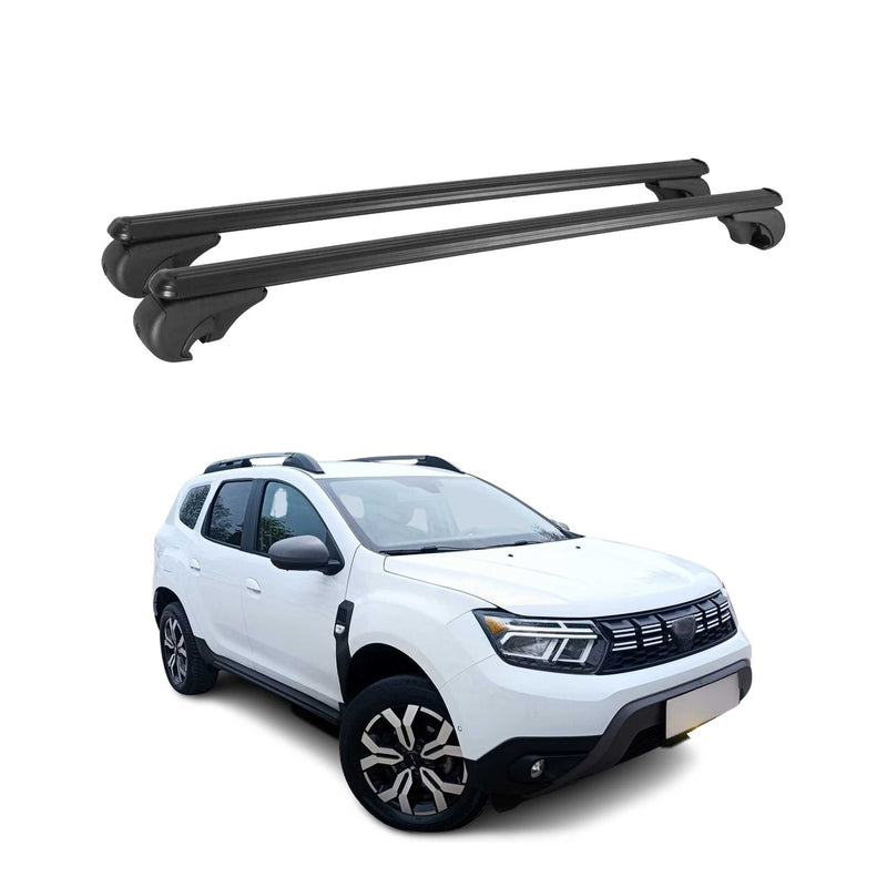Barres de Toit transversales pour Dacia Duster mk3 2024-2025 Aluminium Noir 2Pcs