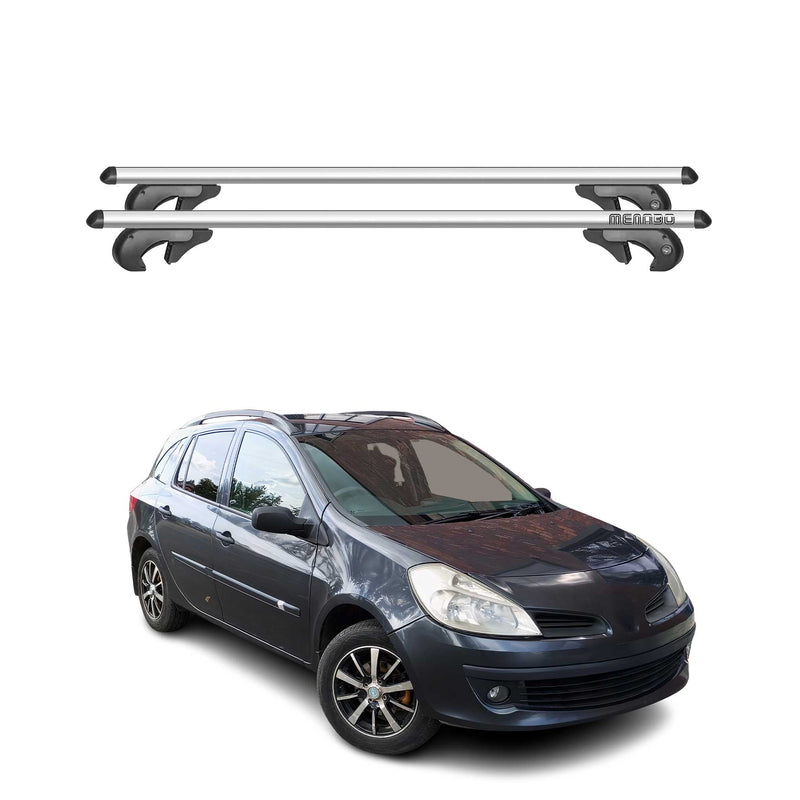 Barres de toit transversales pour Renault Clio 2007-2012 90kg Alu Gris 2tlg