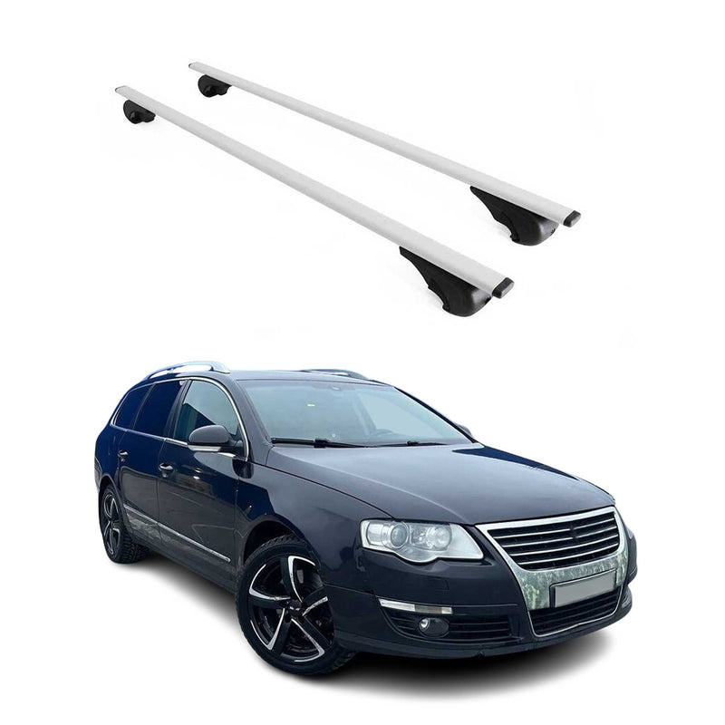 Barres de toit Transversales pour VW Passat B6 Variant 2005-2010 Fer Argent