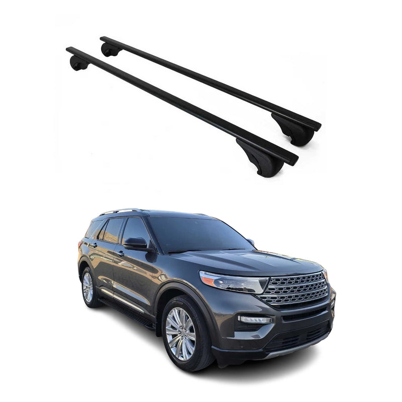 Barres de toit Transversales pour Ford Explorer 2020-2024 Fer Noir