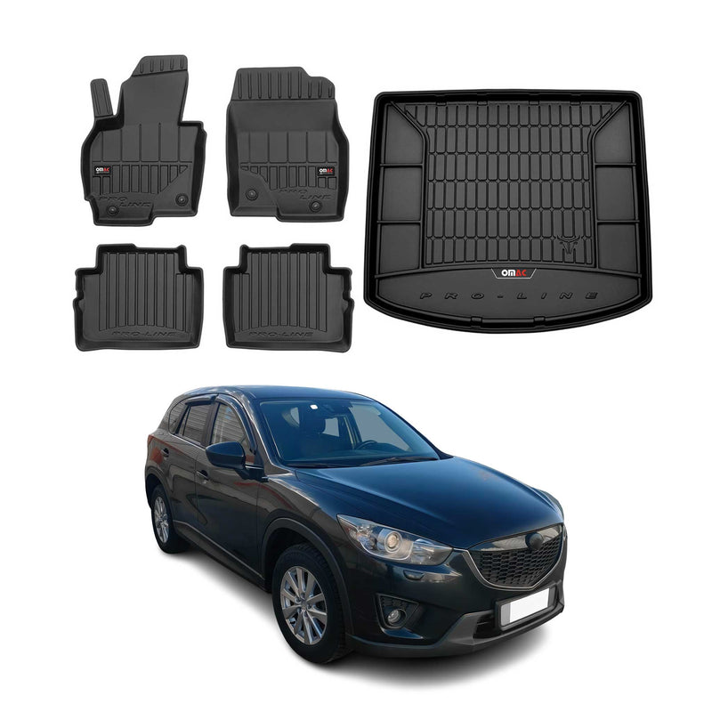 Kit Tapis de Sol et Coffre pour Mazda CX-5 2011-2017 TPE Noir