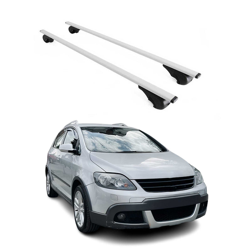 Barres de toit Transversales pour VW Golf Plus 2005-2014 Fer Argent