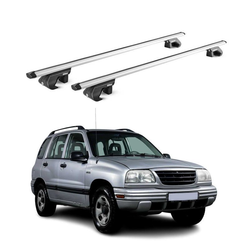 Barres de toit transversales ABE pour Suzuki Vitara ET 1998-2005 5 P Alu Gris 2x