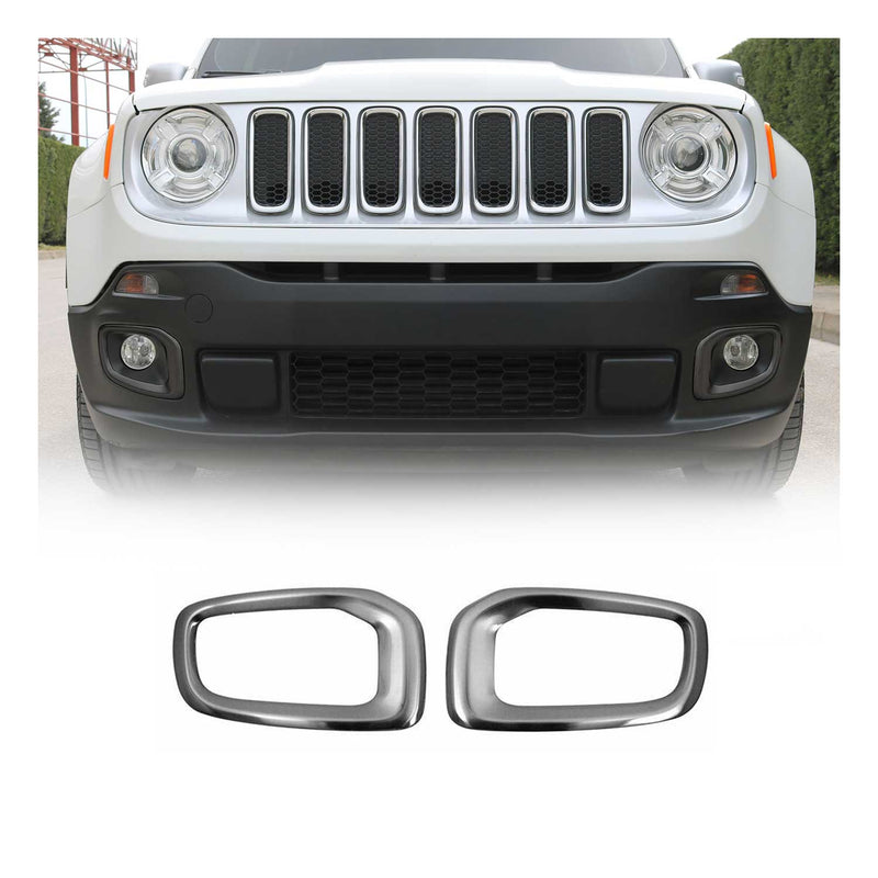 Cadres de Phare Avant - pour Jeep Renegade 2014-2019 Noir