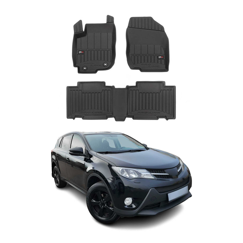 OMAC Tapis de sol en caoutchouc pour Toyota RAV4 2013-2018 Noir Premium