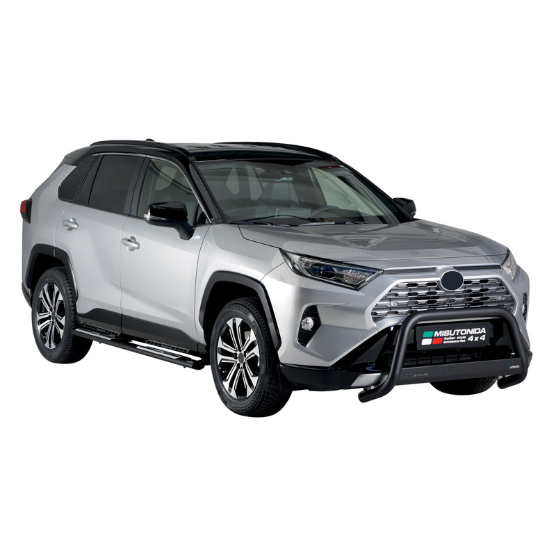 Marchepieds Latéraux pour Toyota RAV4 Hybride 2019-2025 Acier Inoxy Noir