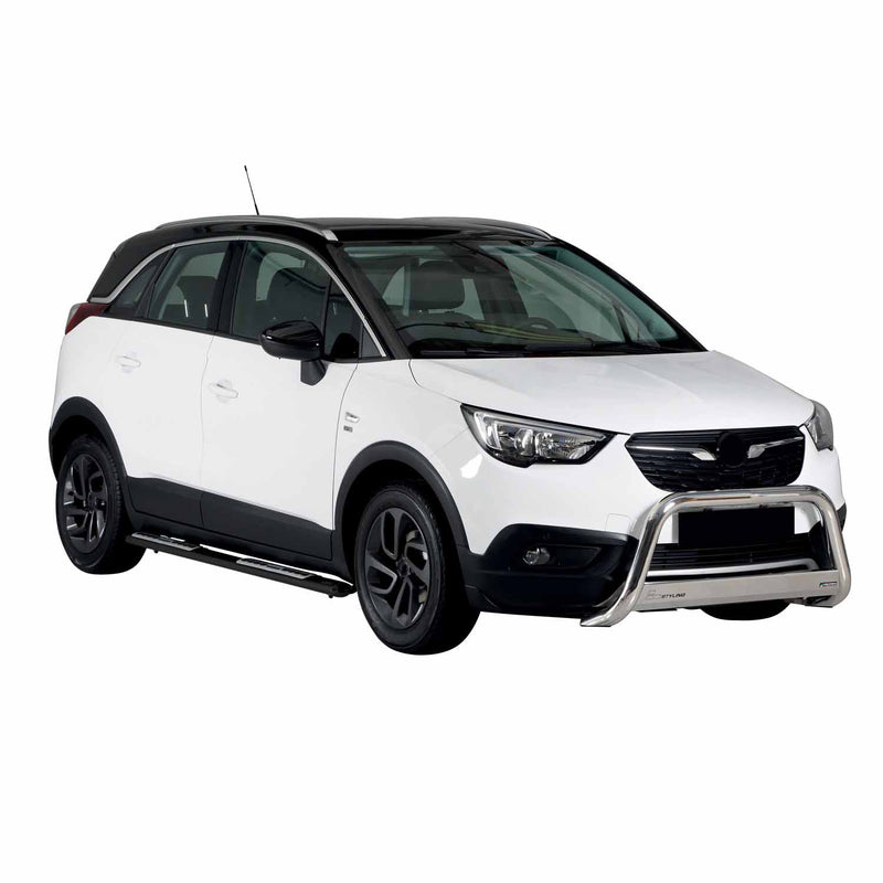Marchepieds Latéraux pour Opel Crossland X 2017-2025 Acier Inoxydable Noir