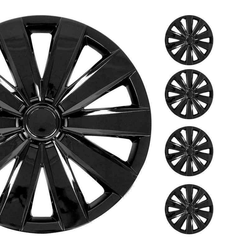Jeu Enjoliveurs de Roue pour Peugeot 308 16 Pouces 4 Piéces Noir