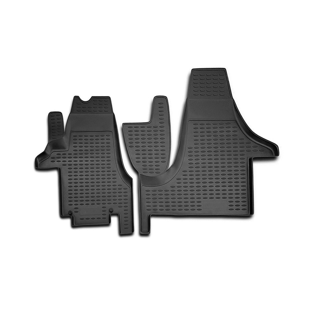 Tapis de Sol pour VW Transporter T6 2015-2024 1ère rangée Caoutchouc Noir