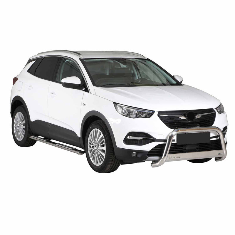Marchepieds Latéraux pour Opel Grandland X 2018-2025 Acier Inoxydable Argent