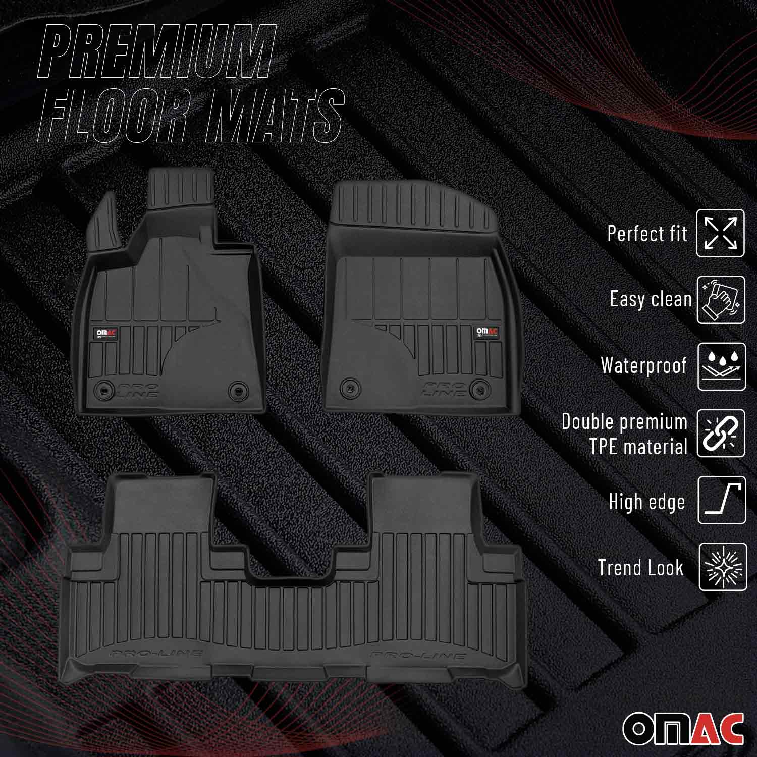 OMAC Tapis de sol en caoutchouc pour Lexus RX 2016-2022 Noir Premium