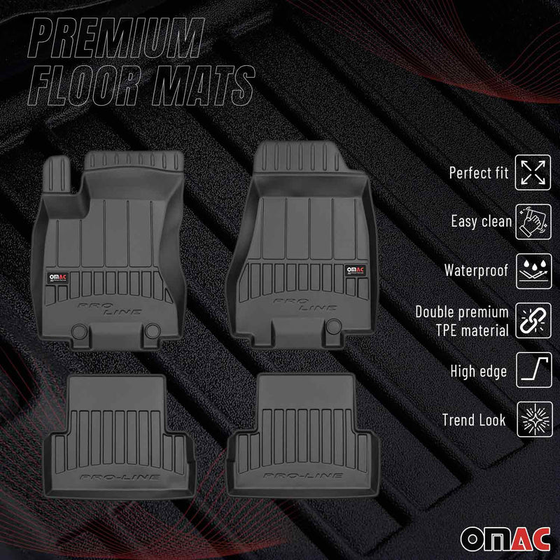 OMAC Tapis de sol en caoutchouc pour Nissan X-Trail 2008-2013 Noir Premium