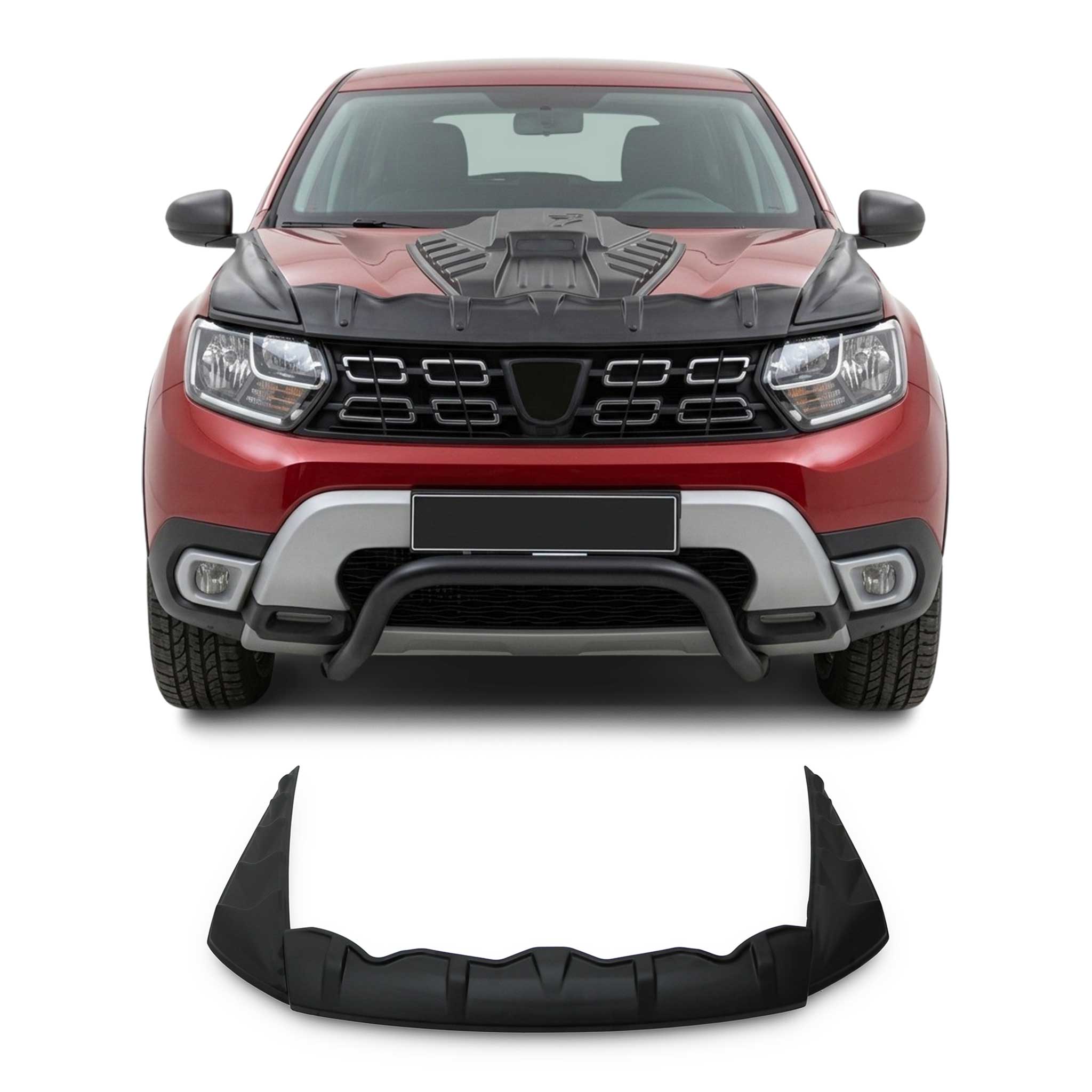 Deflecteurs d'air capot de voiture pour Dacia Duster 2018-2024 en ABS Noir 3 Pcs