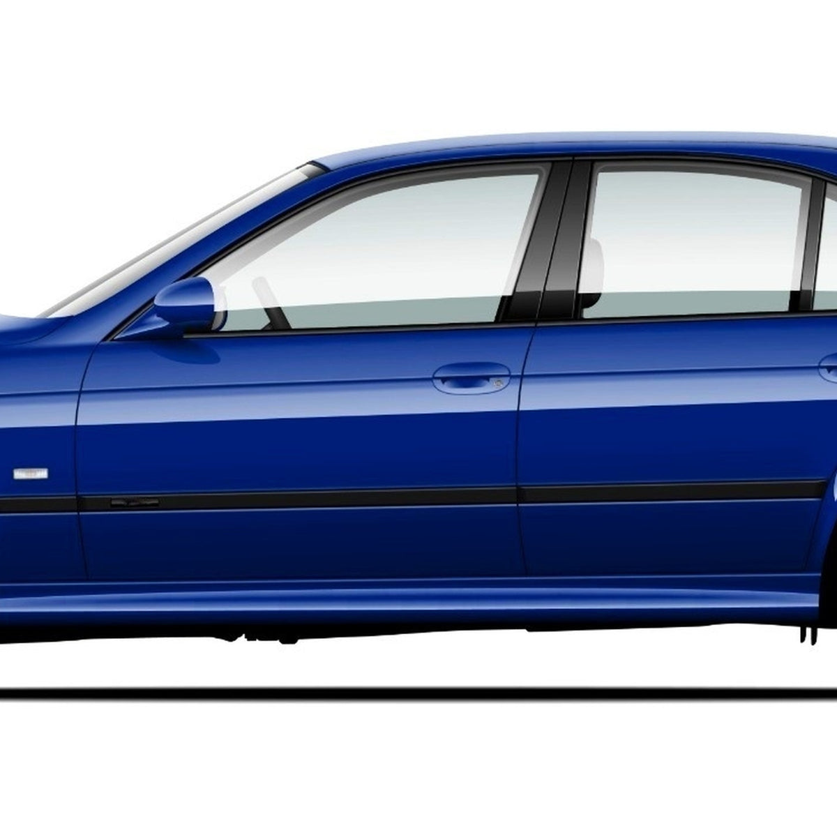 JOM Baguettes de Porte pour BMW Série 5 (E39) Berline 1995-2003 Noir