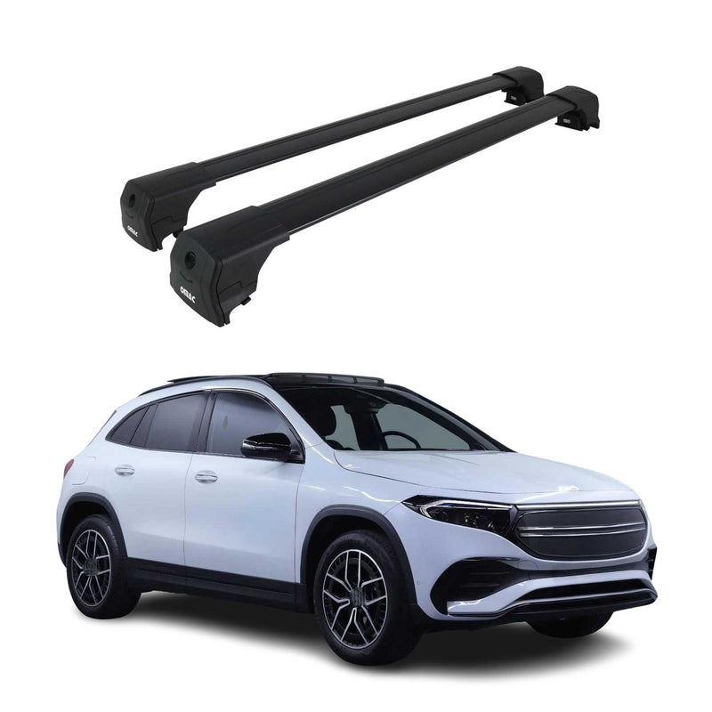 Barres De Toit Transversales pour Mercedes EQA H243 2021-2025 Alu Noir ABE