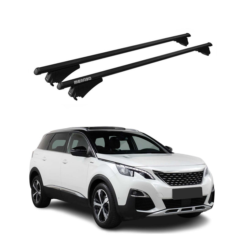 Tiger Barres de toit transversales pour Peugeot 5008 II 2017-2020 Noir