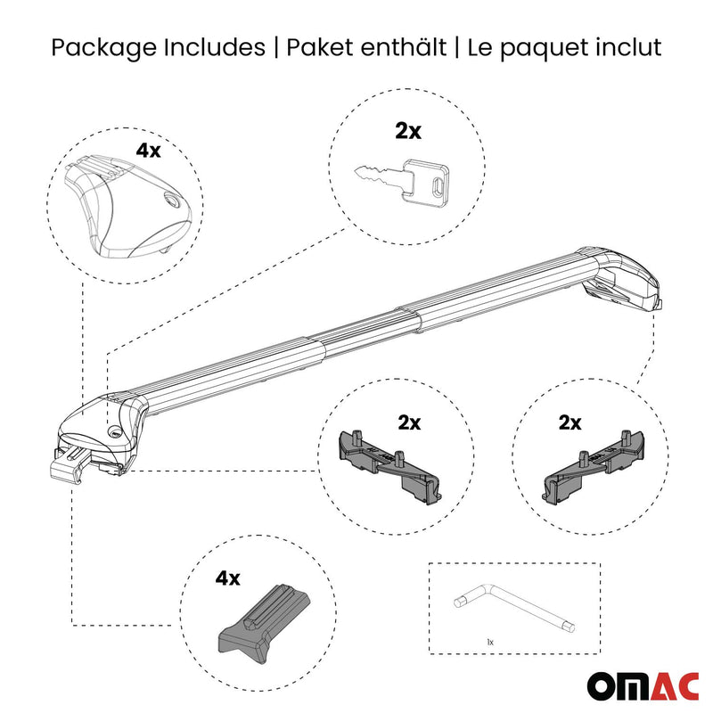 Barres de toit transversales TÜV pour Suzuki SX4 S-Cross JY 2014-2022 Alu Gris