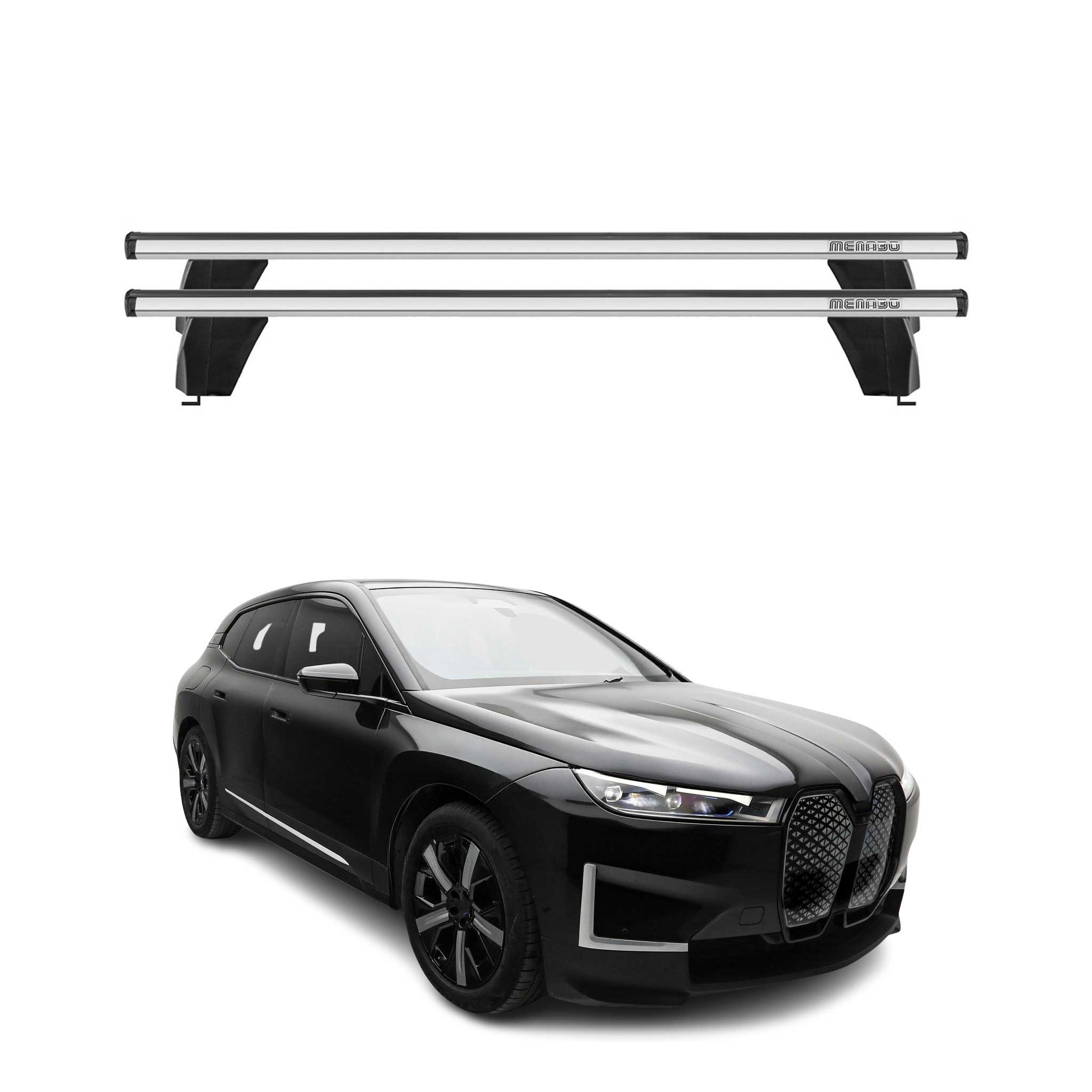 Menabo Barres de toit Transversales pour BMW iX I20 2021-2026 Alu Gris 2x