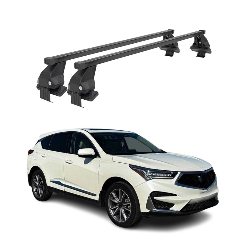 Menabo Barres de toit Transversales pour Acura RDX III 2019-2025 Noir Acier 2x