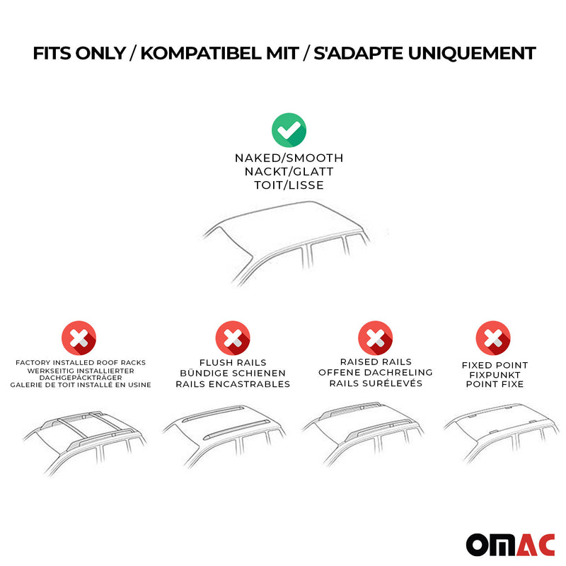 Menabo Barres de toit Transversales pour Toyota Verso S 2010-2017 Alu Gris TUV