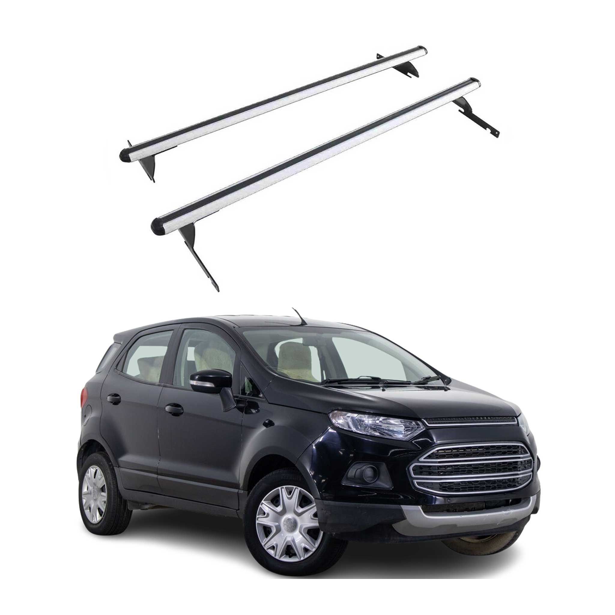 Barres de toit transversales pour Ford Ecosport 2015-2018 Aluminium Gris