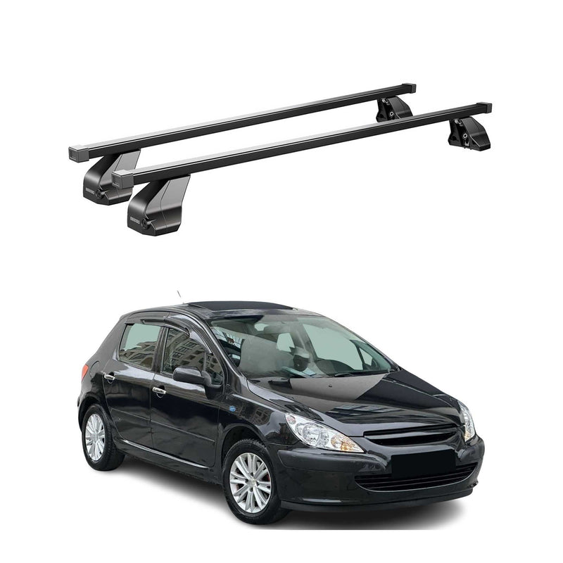 Barres Transversales Menabo pour Peugeot 307 2001-2009 5-portes Noir