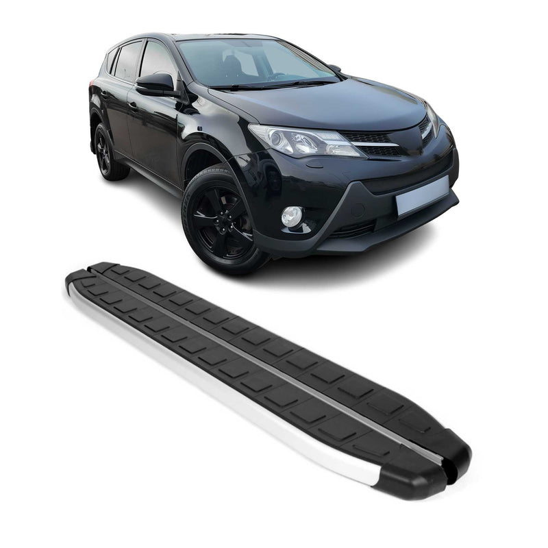 Marchepieds Latéraux pour Toyota RAV4 2013-2018 Aluminium Noir Gris 2Pcs
