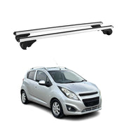 Barres de toit Transversales pour Chevrolet Spark 2010-2015 Aluminium Argent
