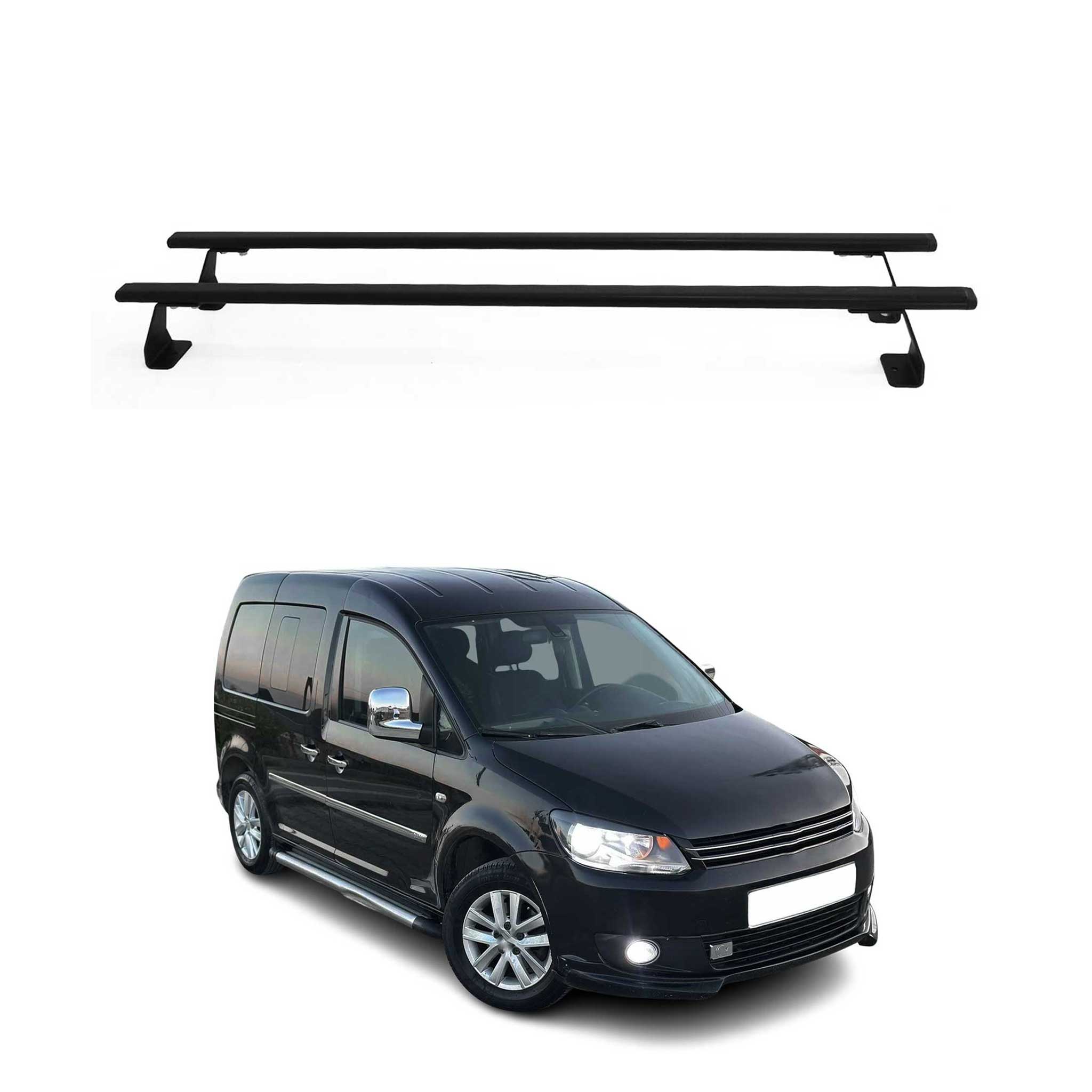 Barres de toit Heavy Duty pour volkswagen Caddy 2003-2015 Noir 2 pièces