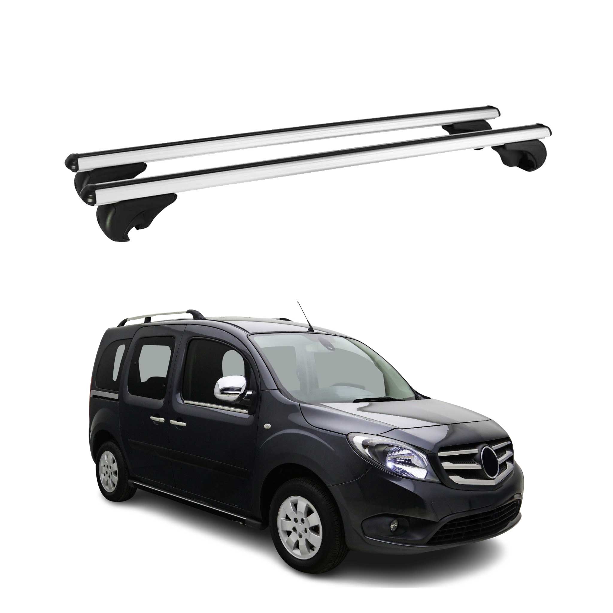 Barres de toit Transversales pour Mercedes Citan 2012-2021 Aluminium Argent